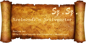 Szelezsán Szilveszter névjegykártya